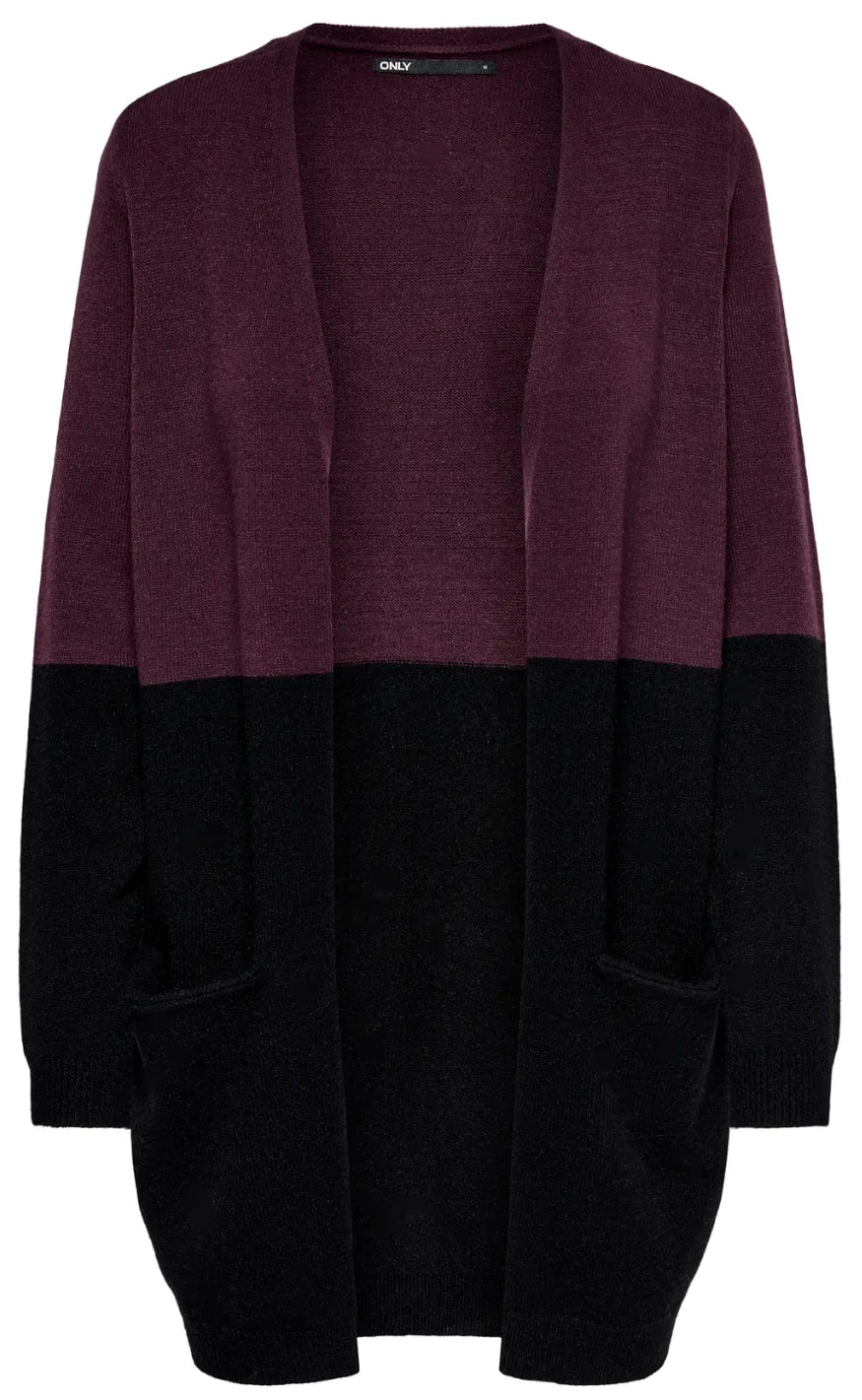 ONLY Cardigan - Queen - Windsor Wine W. Black