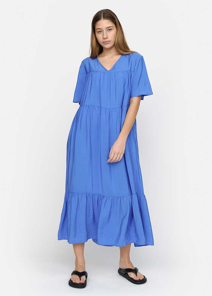 Soft Rebels Freja Midi Kjole SR324-734 Amparo Blue