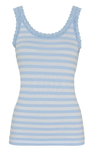 Tim & Simonsen Top - Isa Rib - Azzurro/Bianco