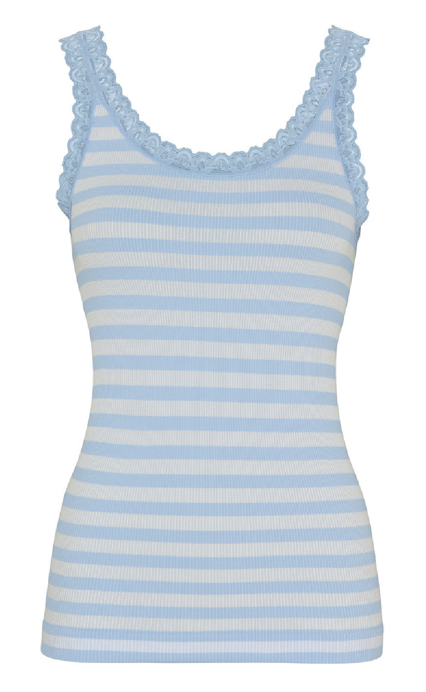 Tim & Simonsen Top - Isa Rib - Azzurro/Bianco