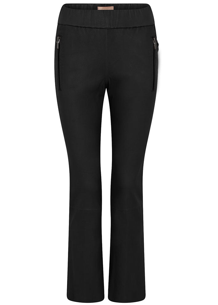 Gustav Doa 7/8 flare legs pants - Skindbukser - Black