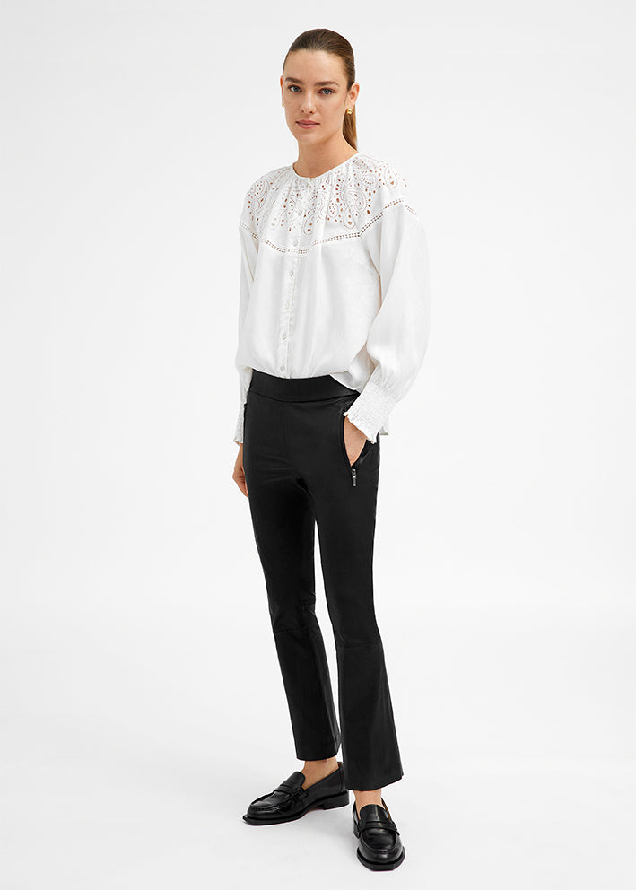 Gustav Doa 7/8 flare legs pants - Skindbukser - Black