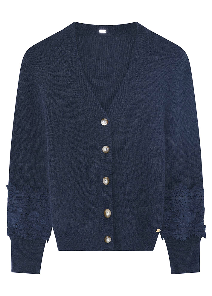 Gustav Magda lace knit cardigan 56413 Blue Nights på udsalg