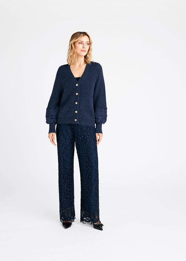 Gustav Magda lace knit cardigan 56413 Blue Nights på udsalg