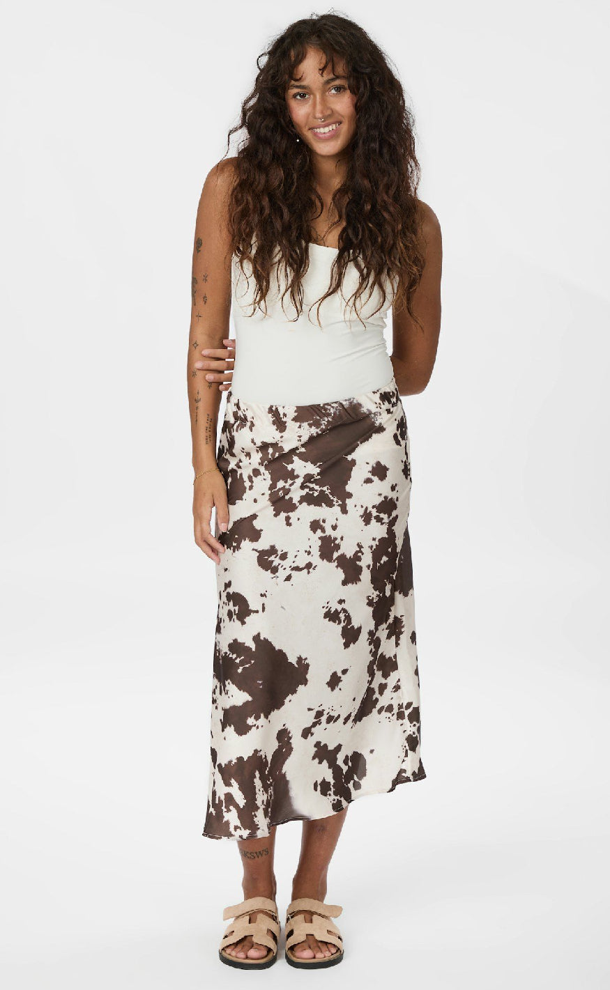 Neo Noir Nederdel - Viso Cow Print - Brown