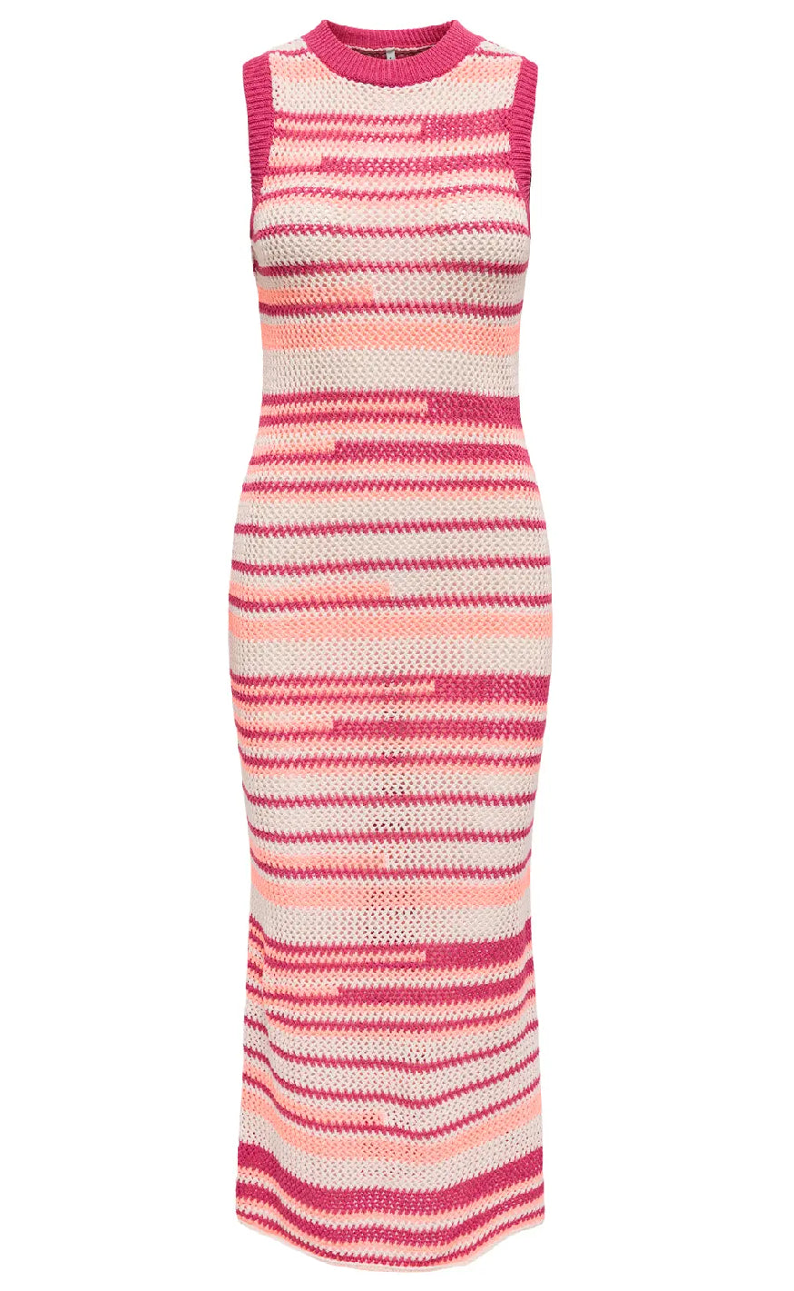 ONLY Kjole - Merida Life - Fuchsia Fedora Ecru/Papaya Punch