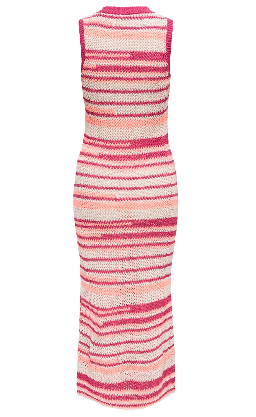 ONLY Kjole - Merida Life - Fuchsia Fedora Ecru/Papaya Punch