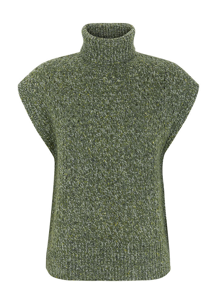 Soft Rebels Sila Highneck Vest Knit SR524-212 Tea Leaf