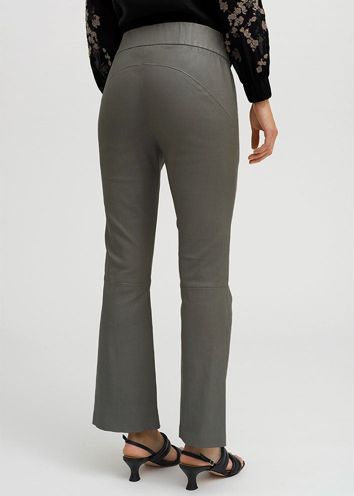 Gustav Doa 7/8 flare legs - Skindbukser - Olive Green Online