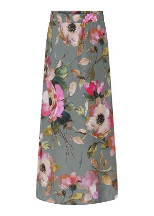 Gustav Elly bias cut long skirt 53553 Nederdel - Artichoke w. Big Flowers