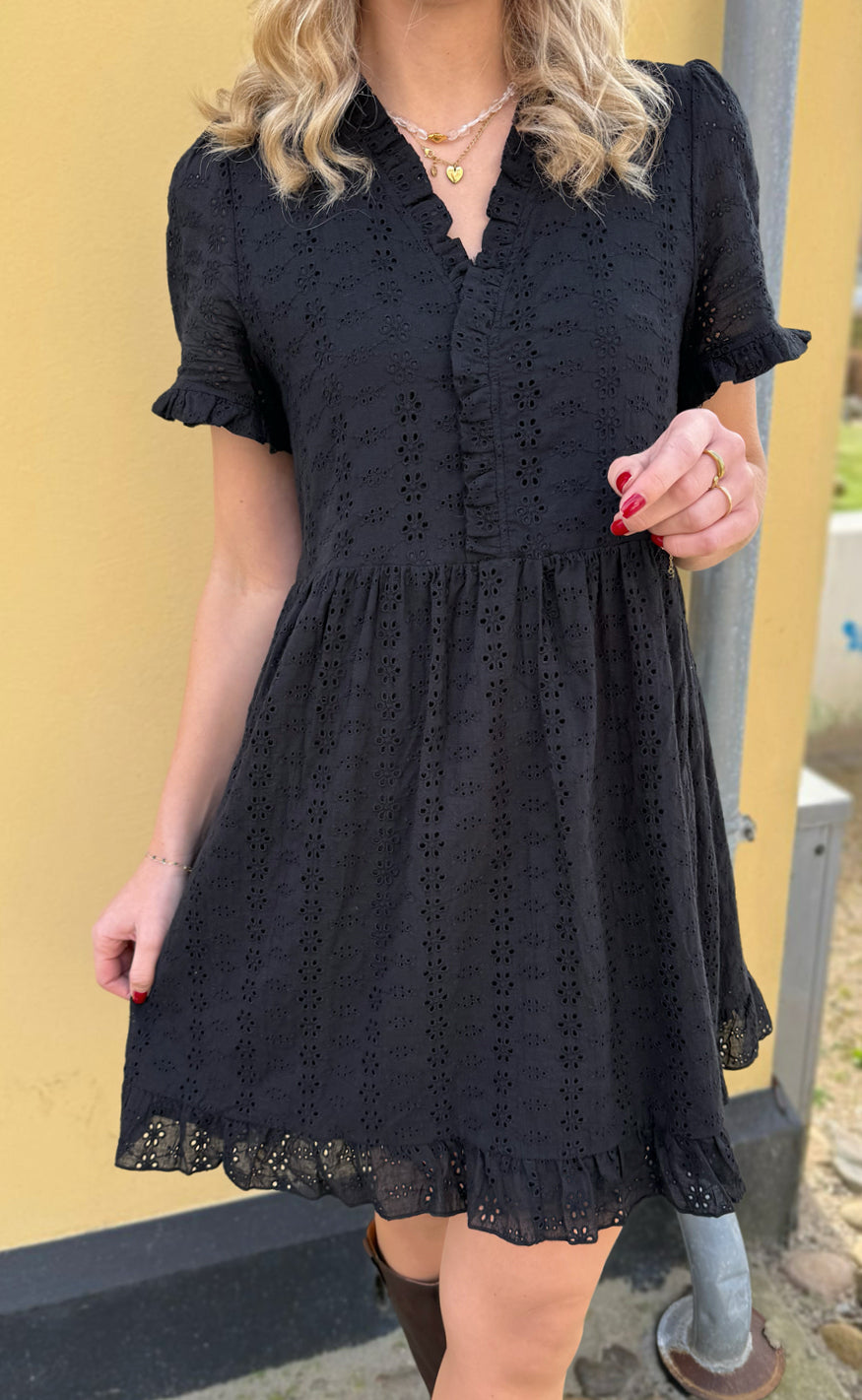Say INA Copenhagen Kjole - Catja Summer - Black Broderie Anglaise Mode