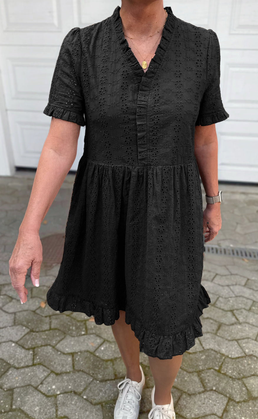 Say INA Copenhagen Kjole - Catja Summer - Black Broderie Anglaise Mode