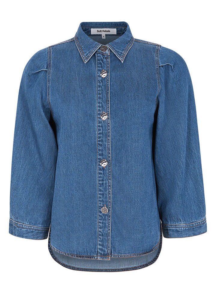 Soft Rebels Erin Skjorte SR524-801 Medium Blue Denim Wash
