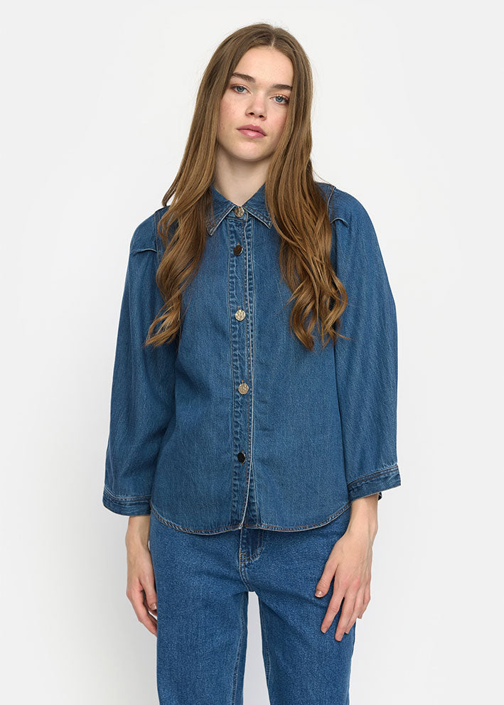 Soft Rebels Erin Skjorte SR524-801 Medium Blue Denim Wash
