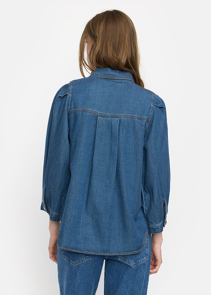 Soft Rebels Erin Skjorte SR524-801 Medium Blue Denim Wash