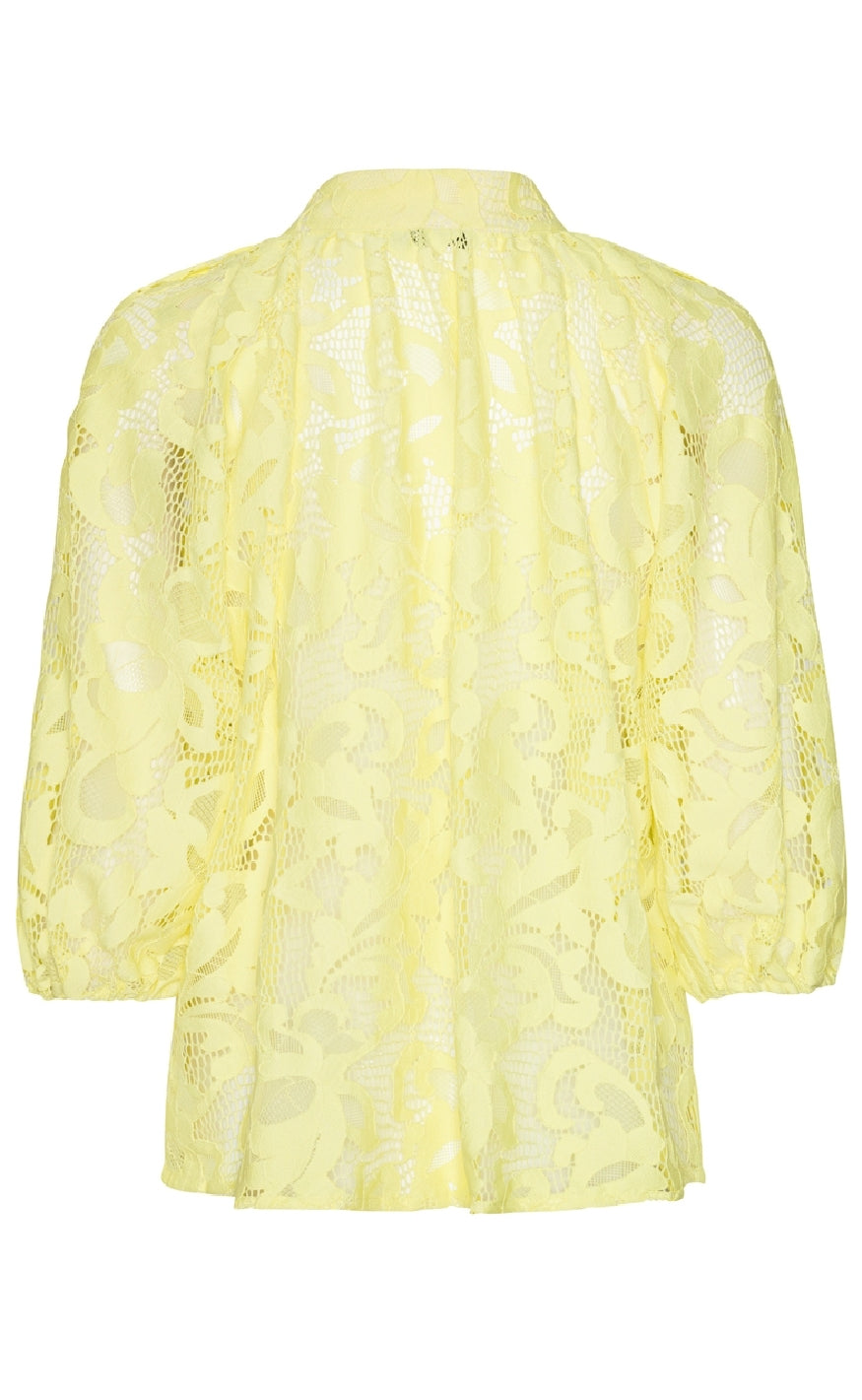 Continue Bluse - Sia Big Lace - Yellow