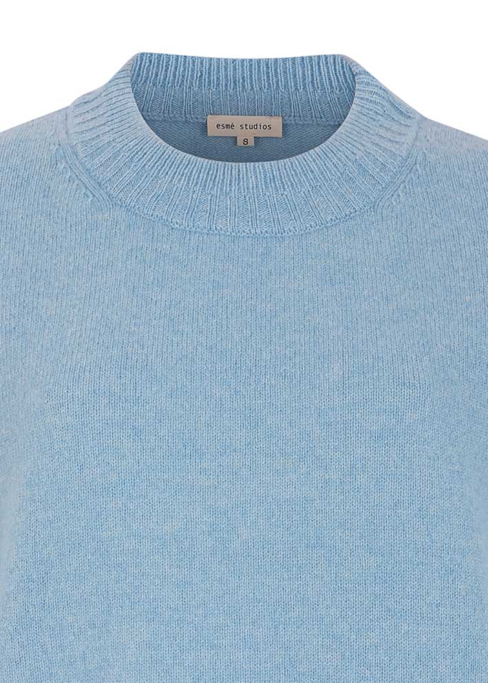Esmé Studios Cleo O-neck Knit ES424-332 Kentucky Blue Mélange Rabat