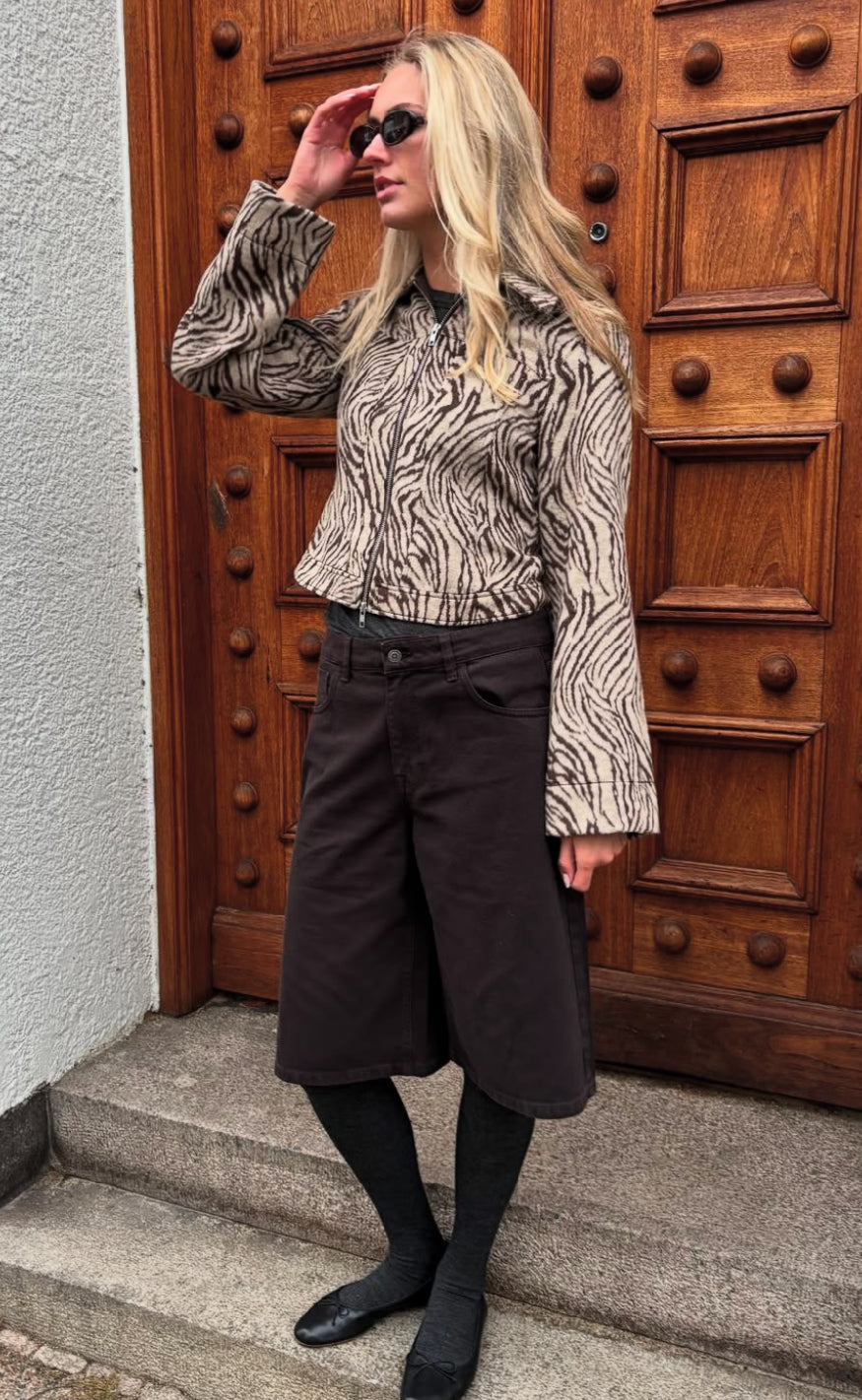 Global Funk Jakke - Deluanne-G - Brown Zebra Online Hot Salg