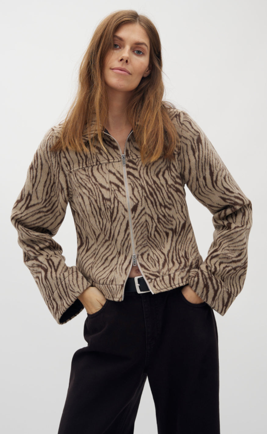 Global Funk Jakke - Deluanne-G - Brown Zebra Online Hot Salg