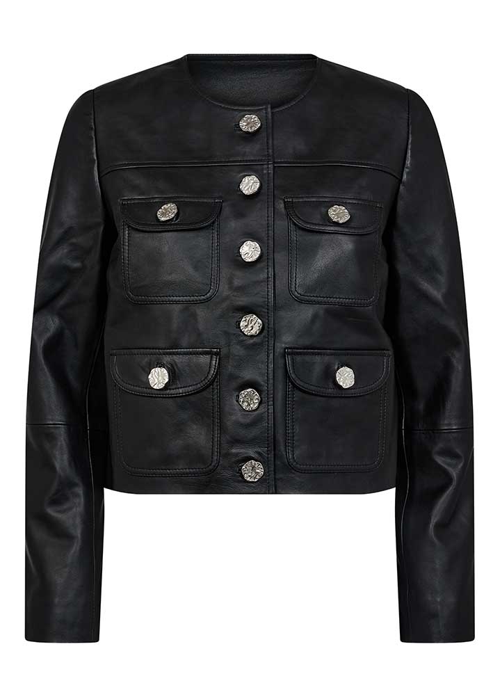 Haute L'amitié Cocktail Leather Jacket - Black
