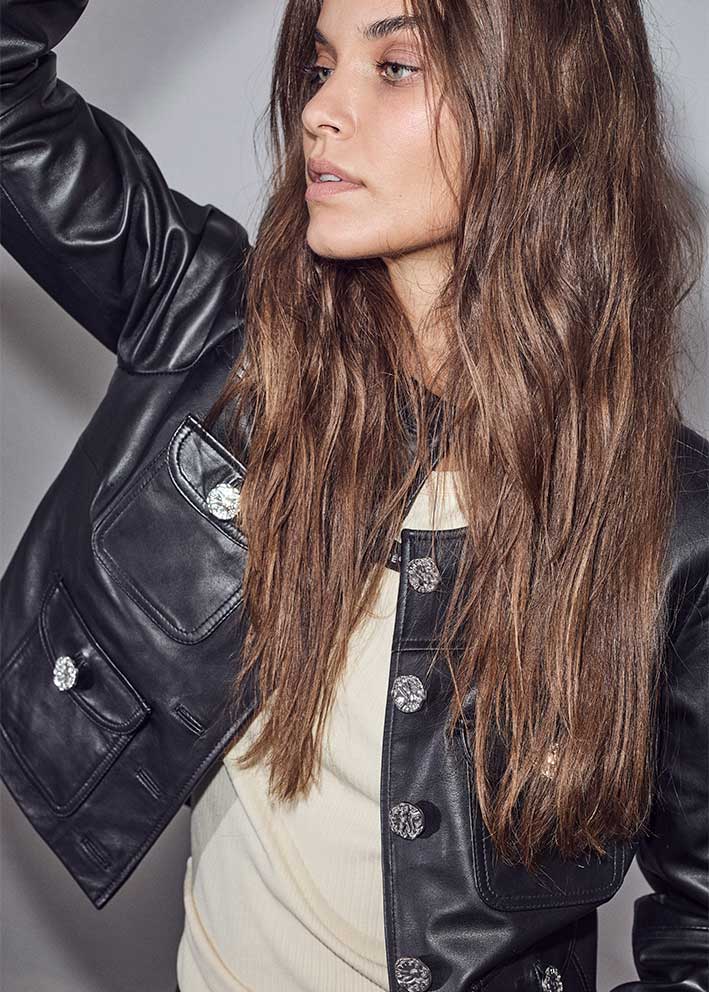 Haute L'amitié Cocktail Leather Jacket - Black
