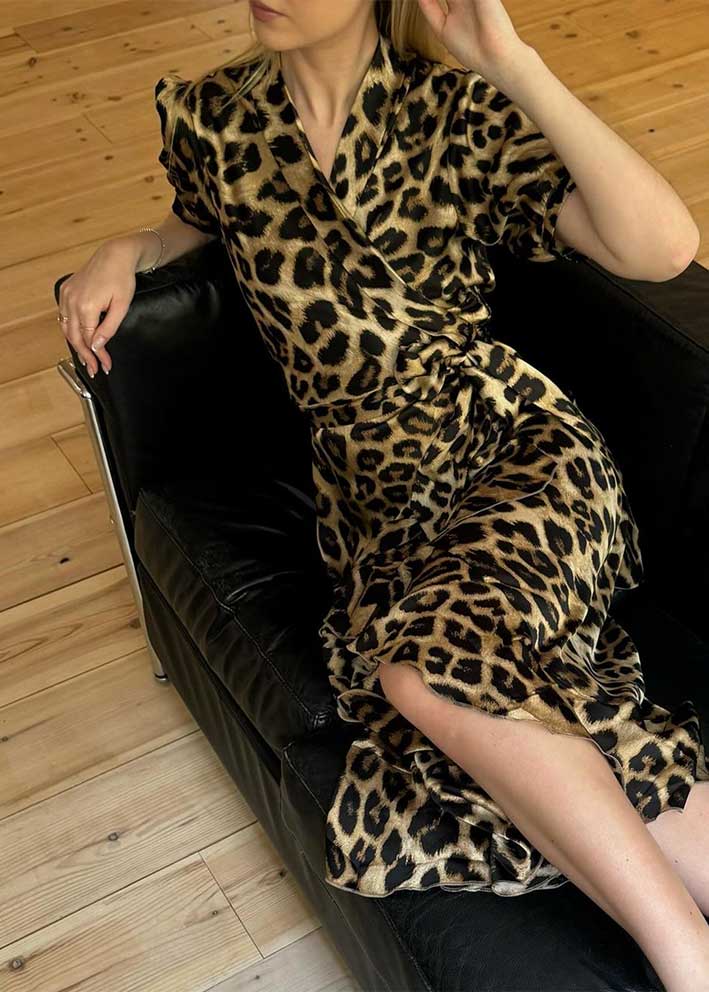 Karmamia Iris Kjole - Hammered Leopard