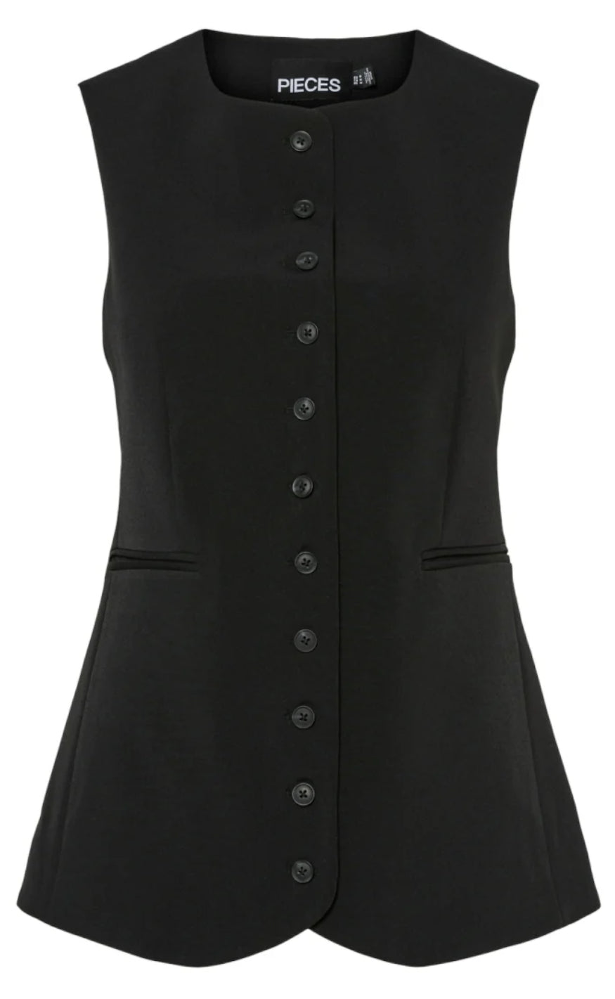 Pieces Vest - Kamil - Black