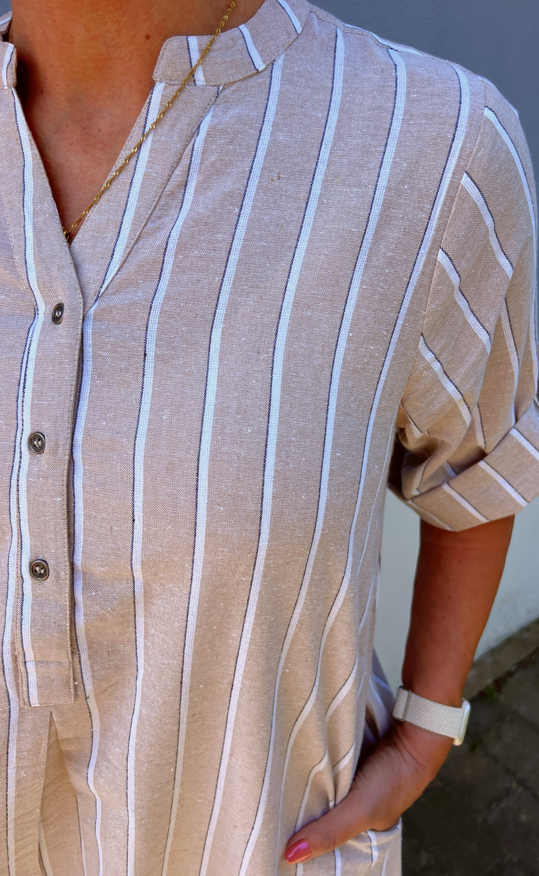 Say INA Copenhagen Kjole - Nia - Beige Striped Rabat