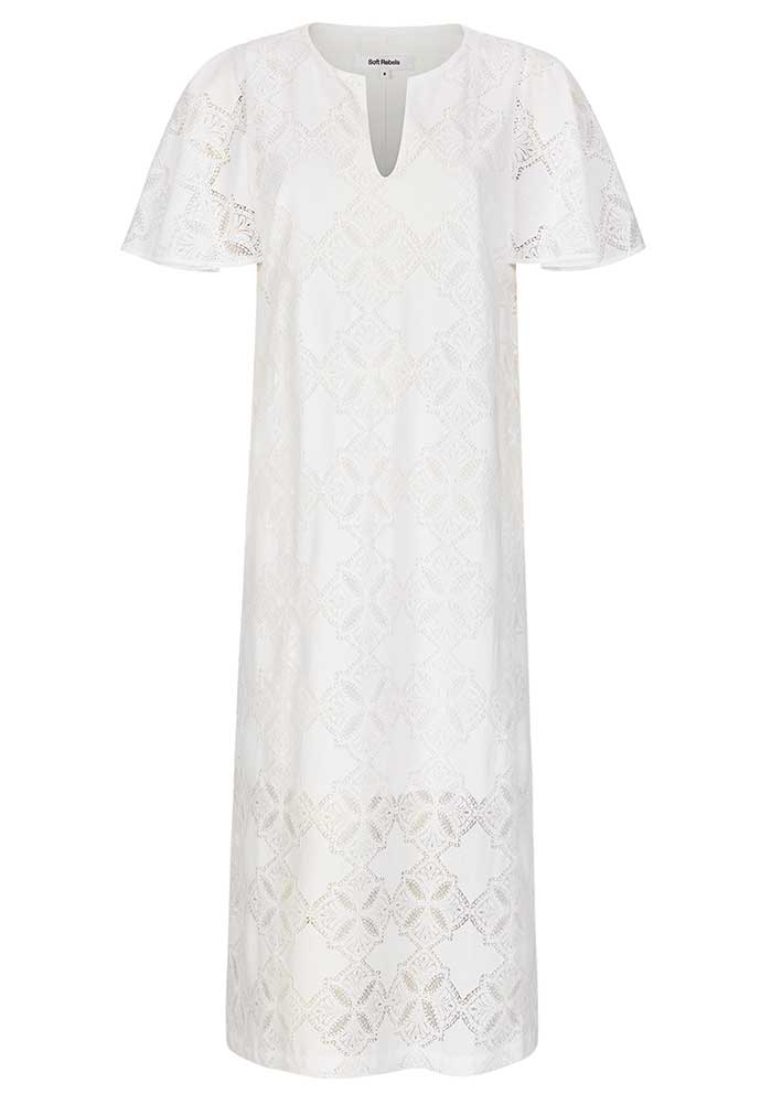 Soft Rebels Clio Midi Kjole SR324-732 Snow White