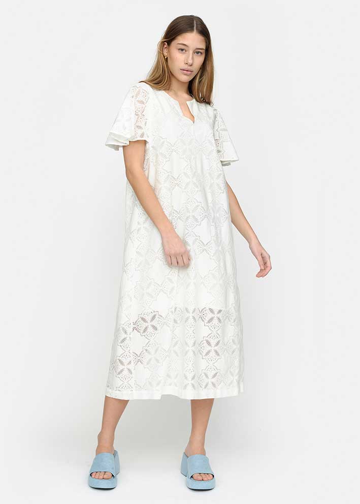Soft Rebels Clio Midi Kjole SR324-732 Snow White