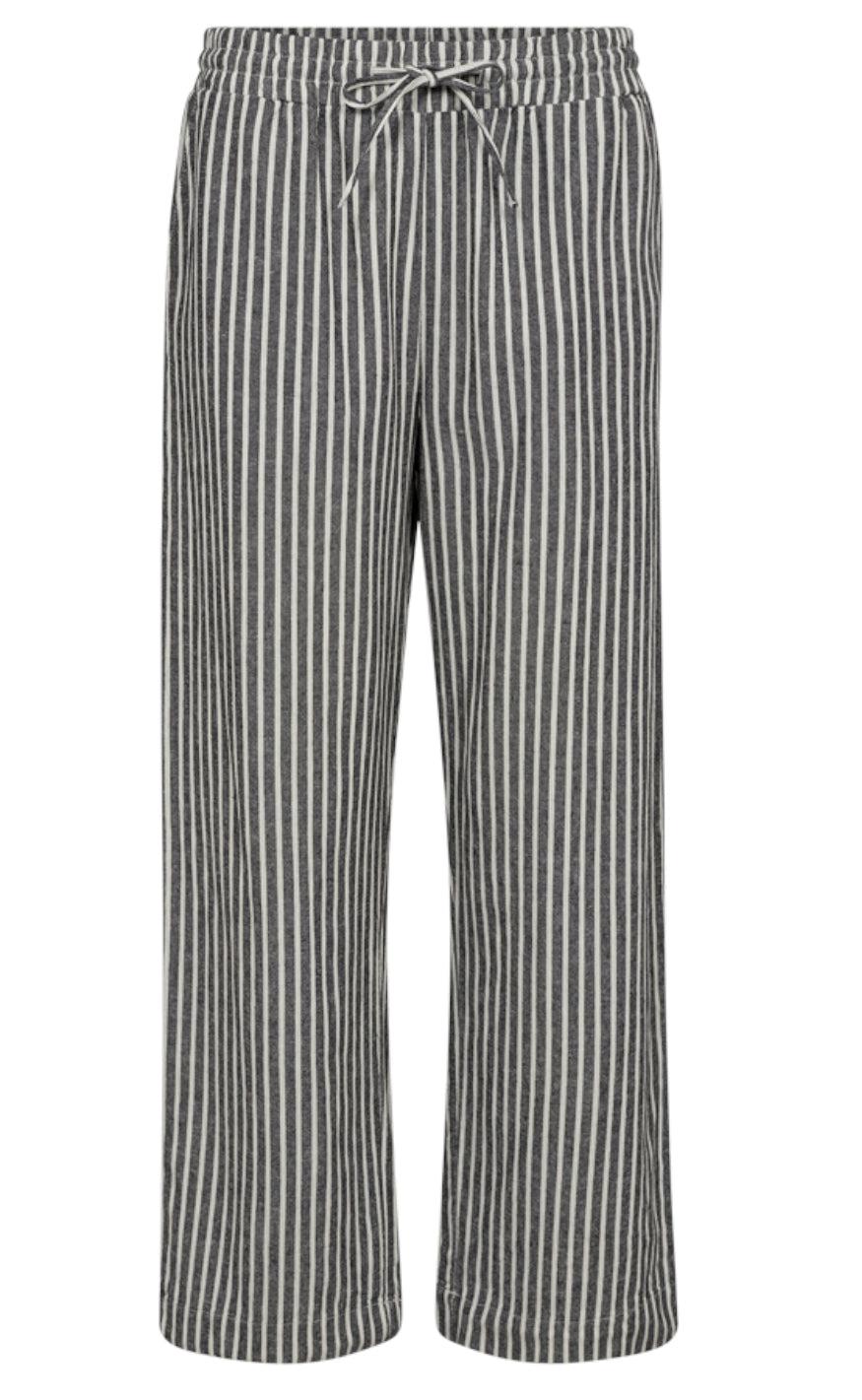 Freequent Bukser - Lava - Black W. Off White Rabat