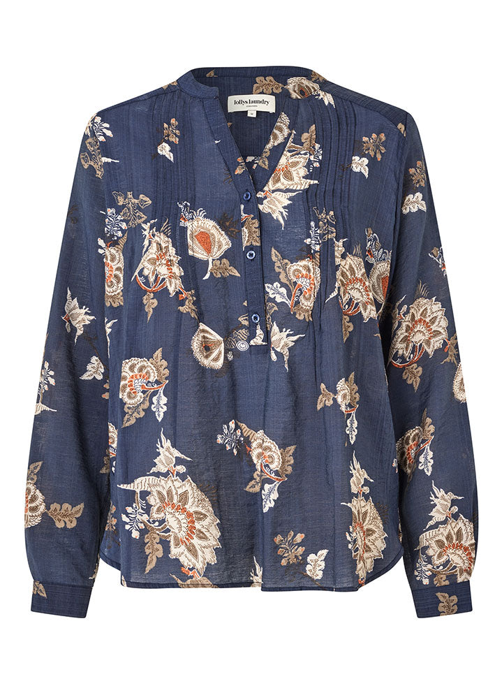 Lollys Laundry Helena Skjorte - Dark Blue Hot på udsalg