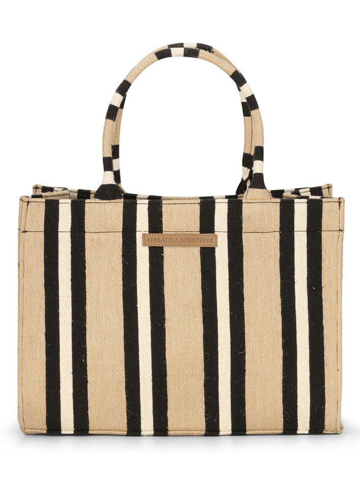 Luna Moon Svinkløv Big Tote - Taske - Jute/Black