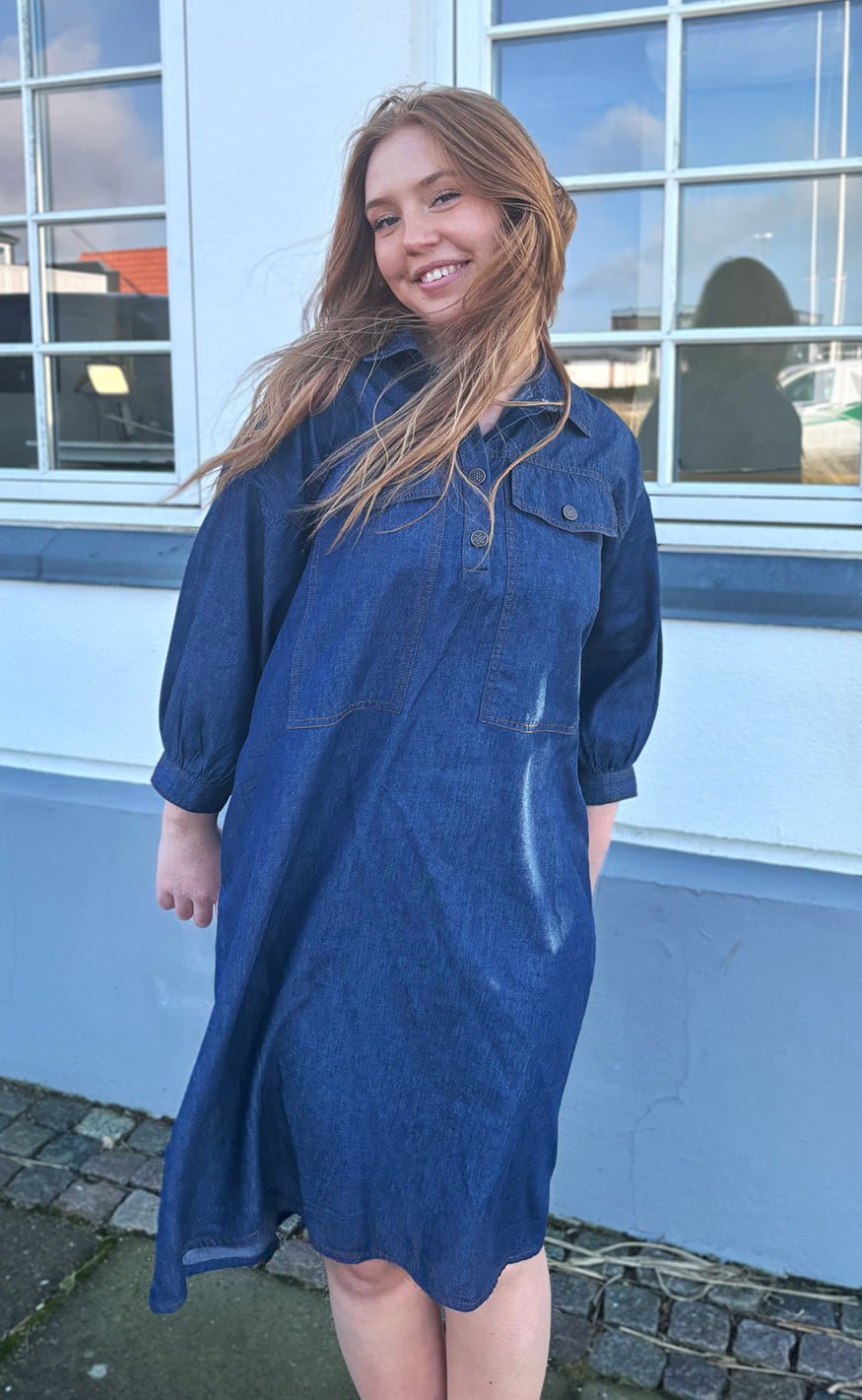 Say INA Copenhagen Kjole - Holly - Denim Blue