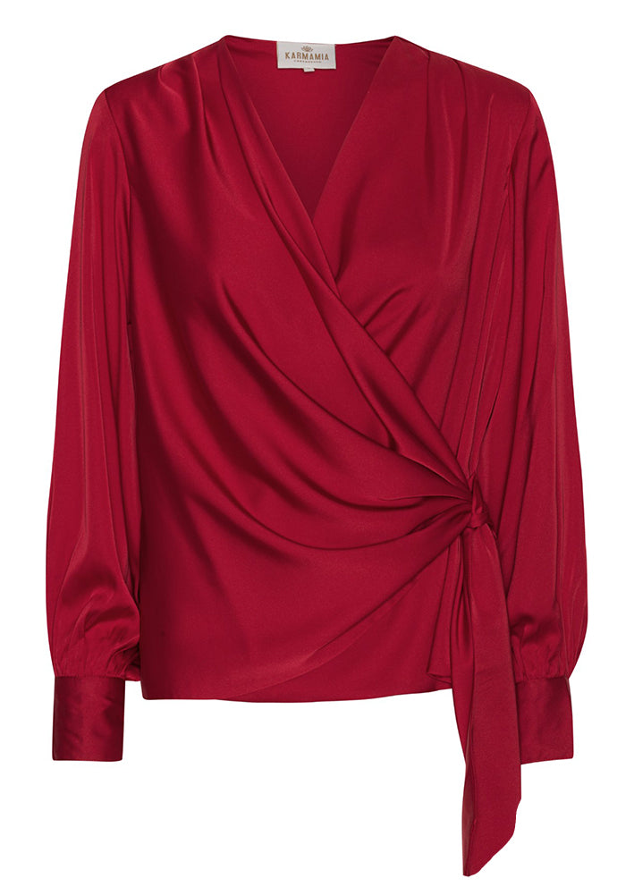 Karmamia Ines Blouse - Slå-om-bluse - Deep Red