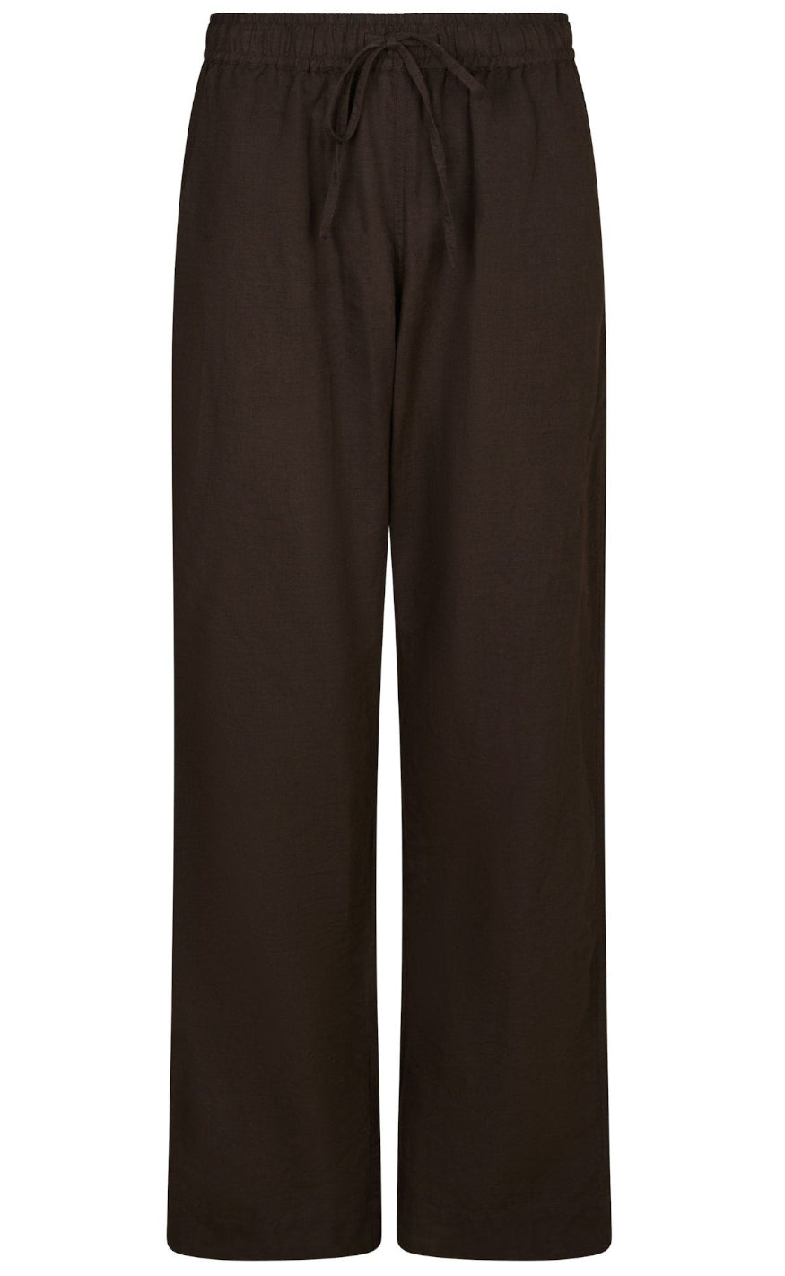 Neo Noir Bukser - Sonar Linen - Dark Brown på udsalg