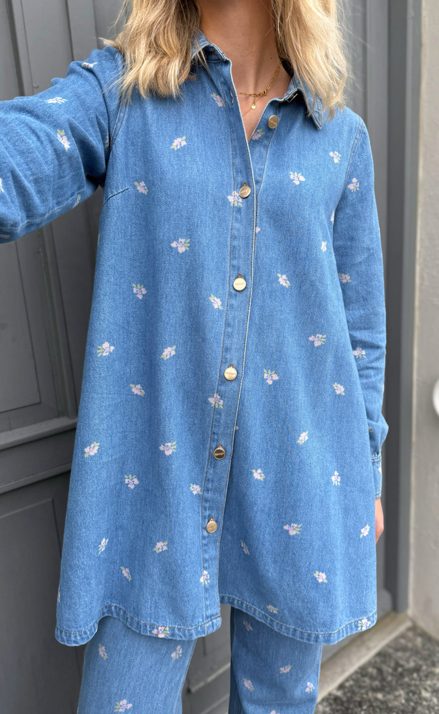 Nümph Kjole - Biza - Medium Blue Denim på udsalg