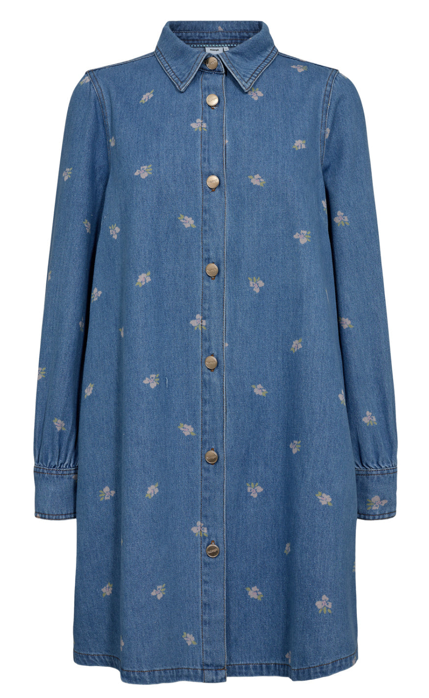 Nümph Kjole - Biza - Medium Blue Denim på udsalg