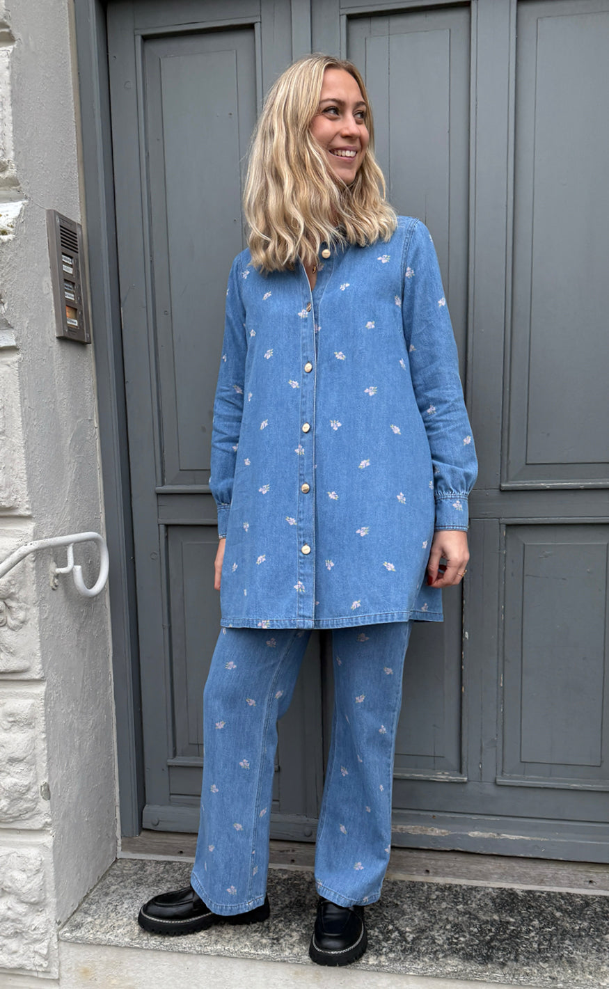 Nümph Kjole - Biza - Medium Blue Denim på udsalg