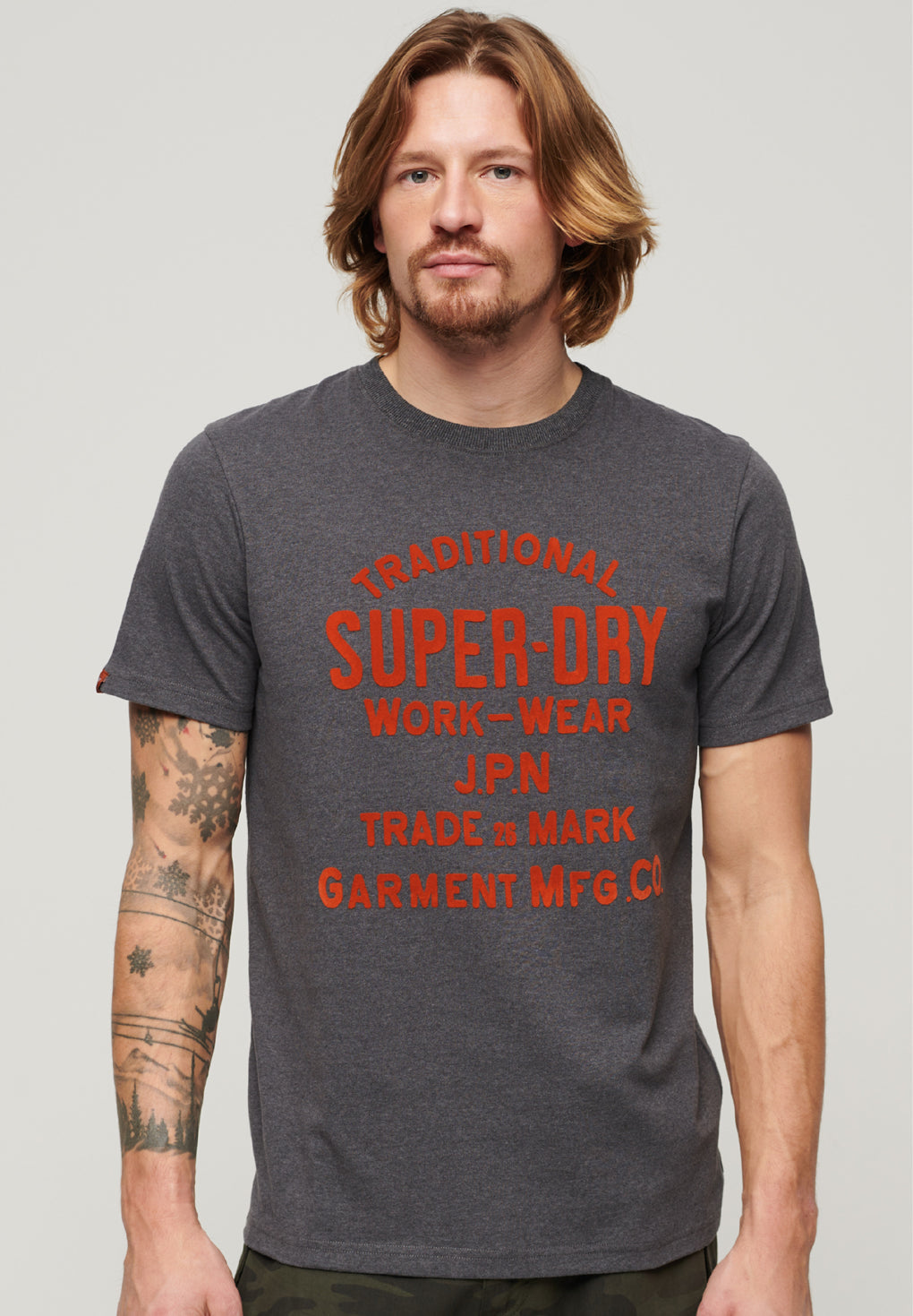 Superdry Workwear Flock Graphic T-Shirt