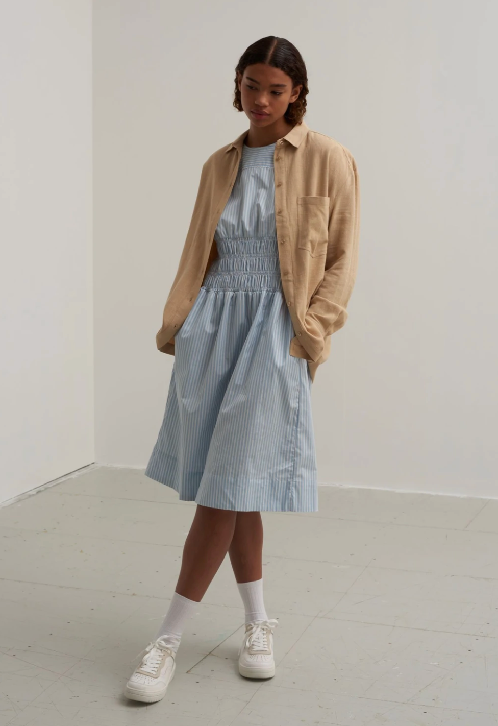 Esmé Studios Maren Oversize Hørskjorte - Safari