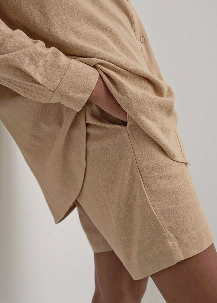 Esmé Studios Maren Oversize Hørskjorte - Safari