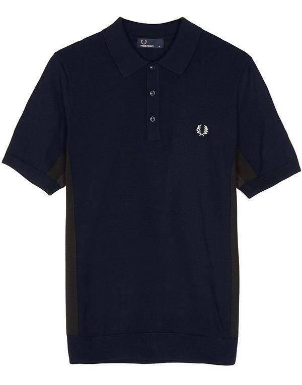 Fred Perry Striped Panelled Sports Knitted Polo