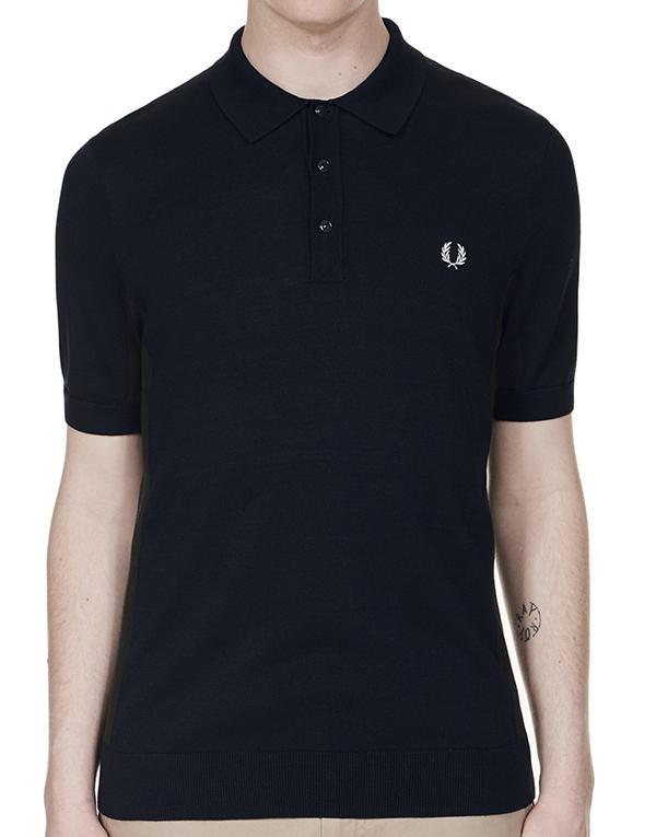 Fred Perry Striped Panelled Sports Knitted Polo
