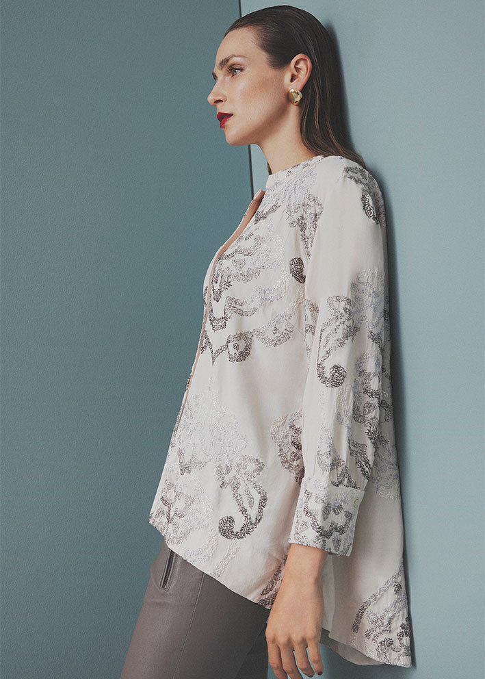 Gustav Silja Embroidery shirt 55605 Skjorte - Ivory