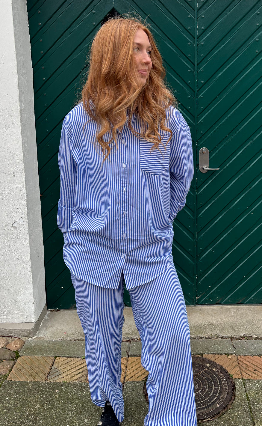 H2O Skjorte - Rønne Essential LS - Blue/White Stripe