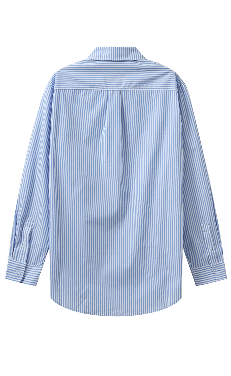 H2O Skjorte - Rønne Essential LS - Blue/White Stripe