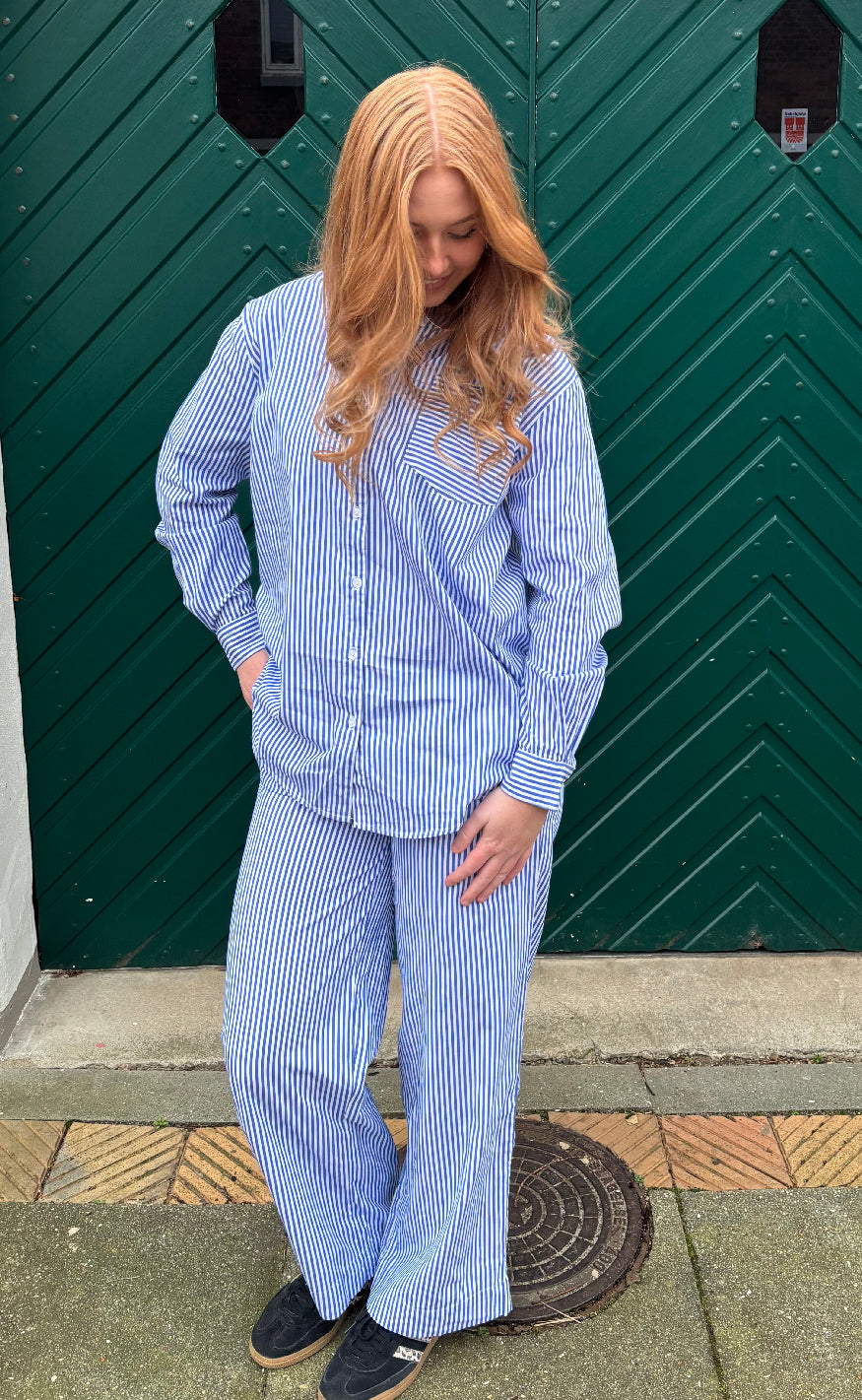 H2O Skjorte - Rønne Essential LS - Blue/White Stripe