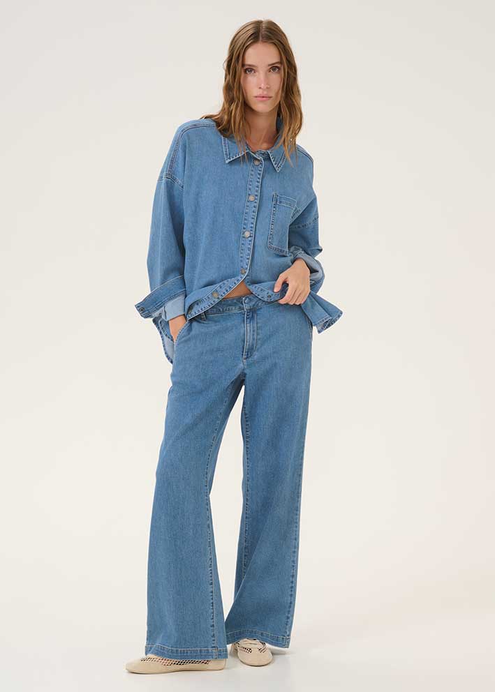 My Essential Wardrobe The Lara Pant - Medium Blue