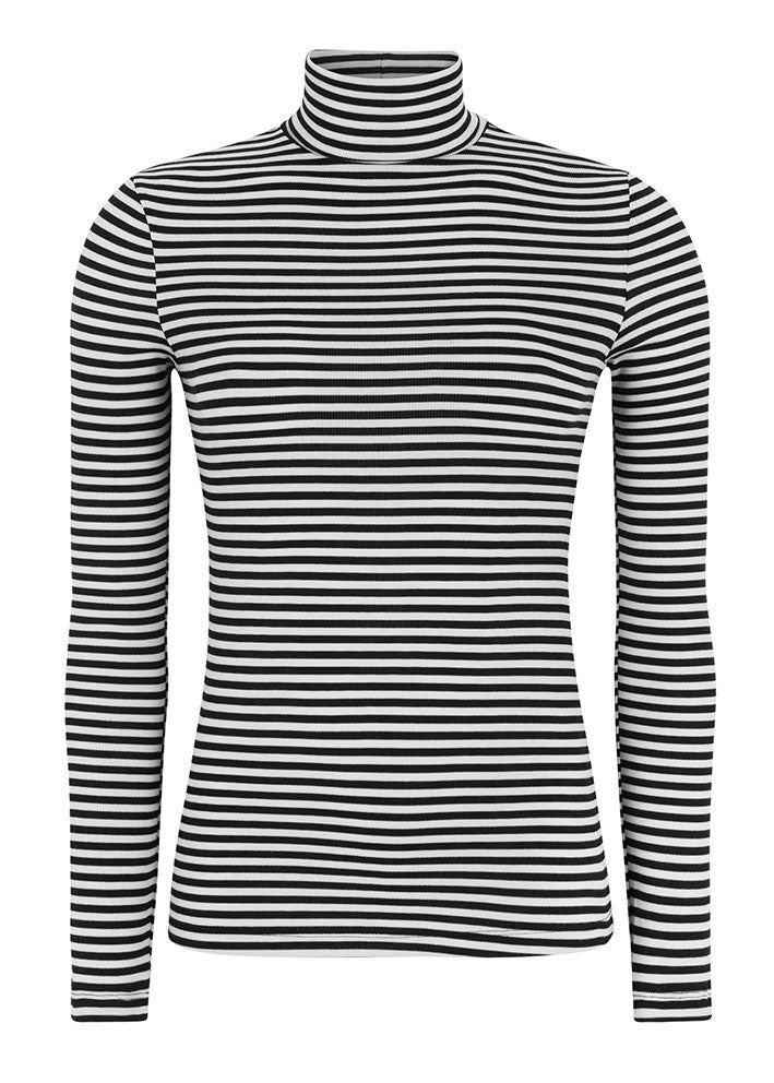 Soft Rebels Fenja Stripe Rollneck SR424-302 Black